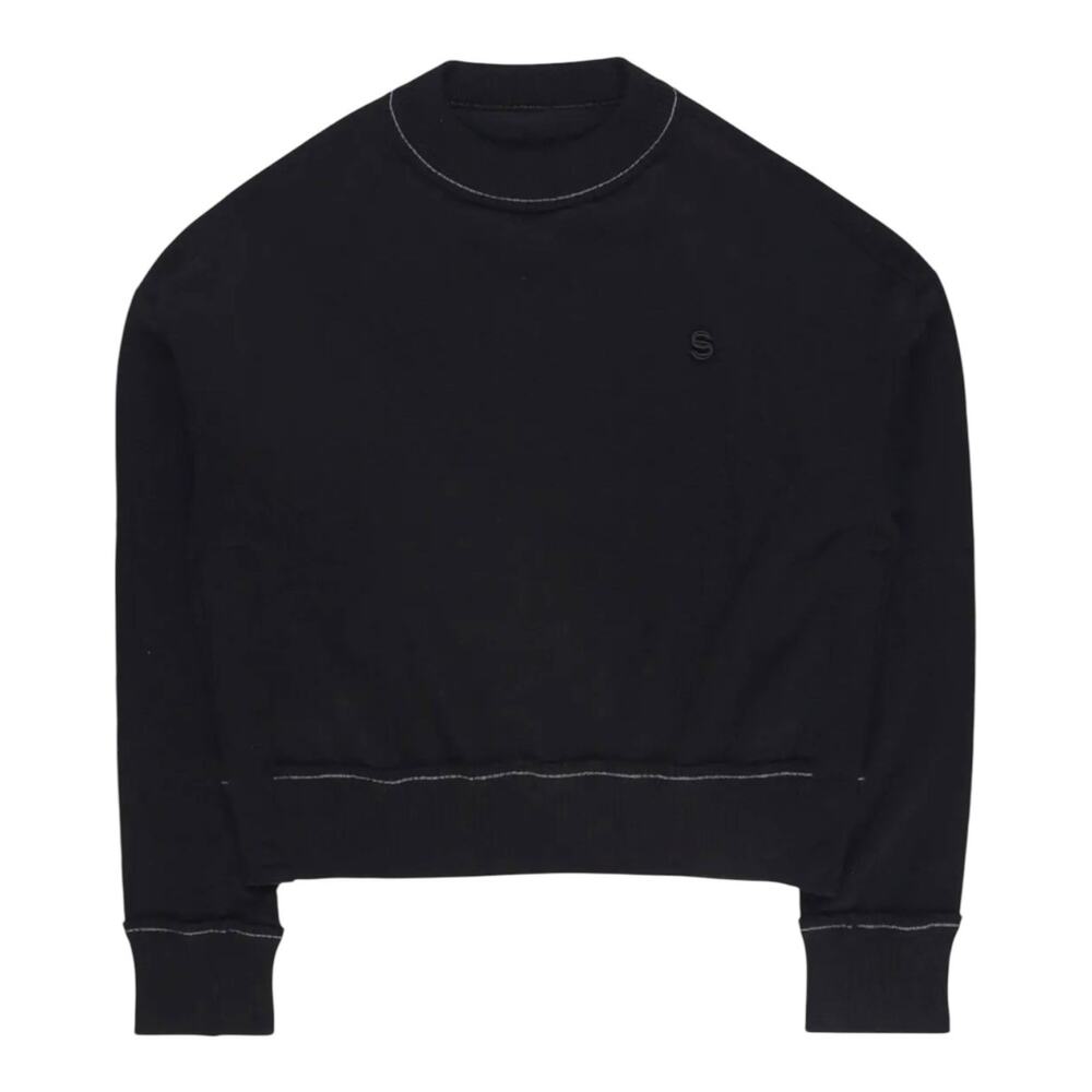 Sacai Embroidered-logo Cashmere Jumper In Black M